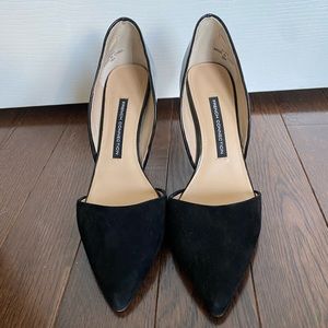 FRENCH CONNECTION Elvia D’orsay Suede/Leather Heels